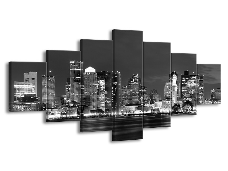 Glas schilderij Wolkenkrabber | Zwart, Grijs | 210x100cm 7Luik