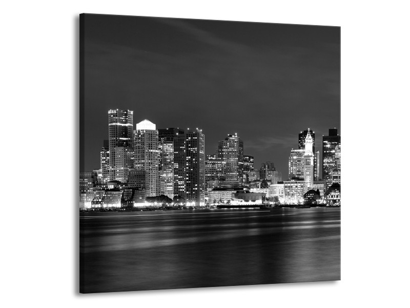 Glas schilderij Wolkenkrabber | Zwart, Grijs | 70x70cm 1Luik