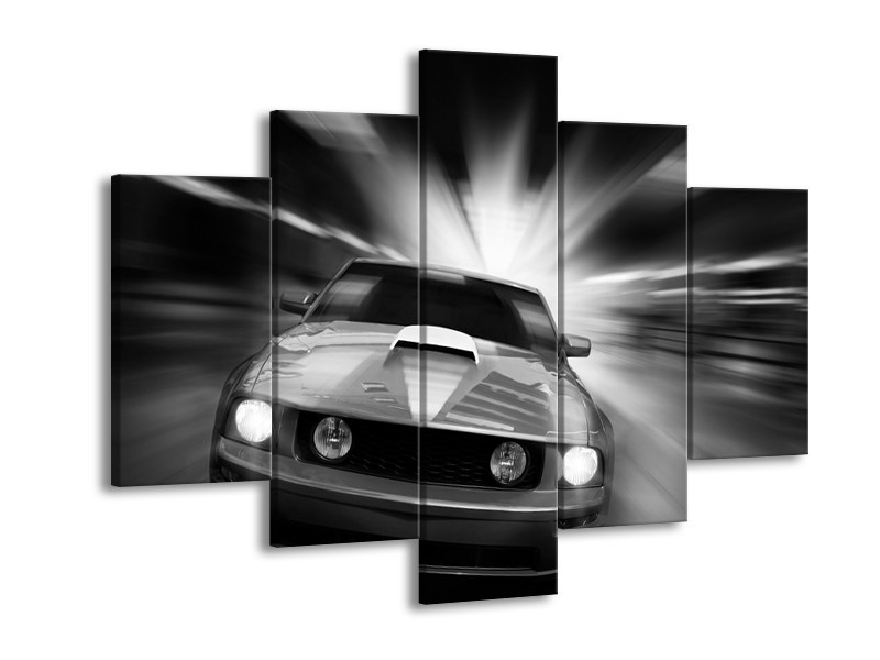 Glas schilderij Mustang | Zwart, Grijs | 150x105cm 5Luik