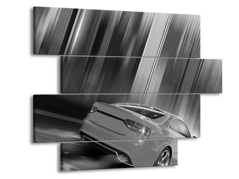 Glas schilderij Auto | Zwart, Grijs | 115x85cm 4Luik