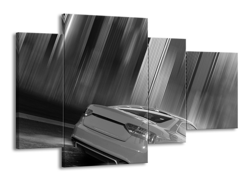 Glas schilderij Auto | Zwart, Grijs | 120x75cm 4Luik