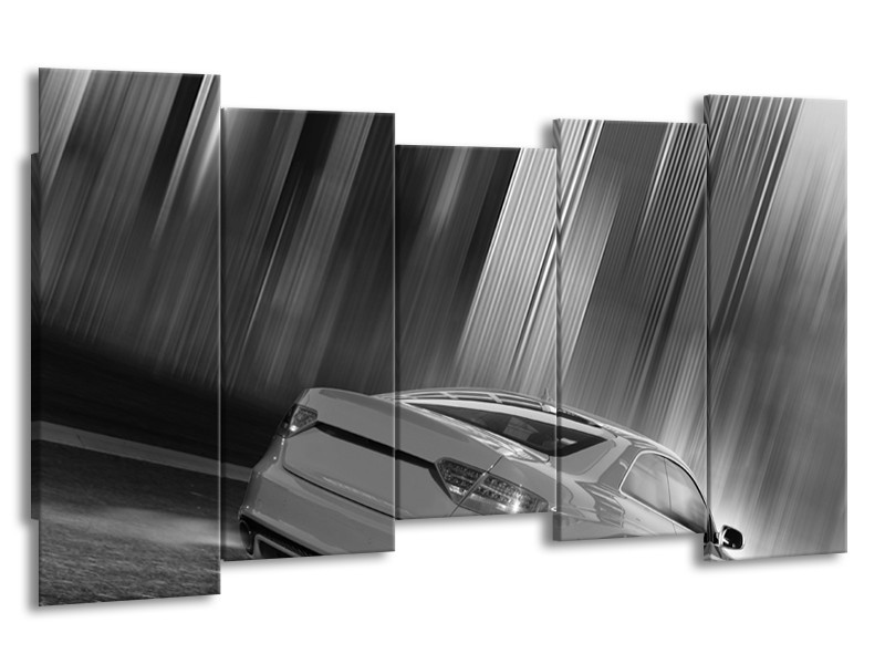 Glas schilderij Auto | Zwart, Grijs | 150x80cm 5Luik