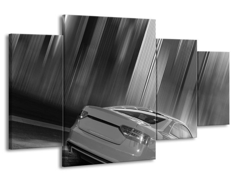 Glas schilderij Auto | Zwart, Grijs | 160x90cm 4Luik