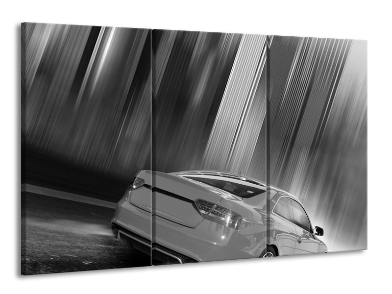 Glas schilderij Auto | Zwart, Grijs | 165x100cm 3Luik