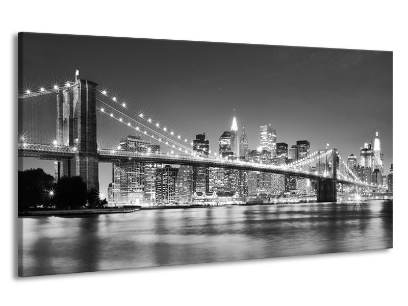 Canvas schilderij Brug | Grijs, Zwart | 190x100cm 1Luik