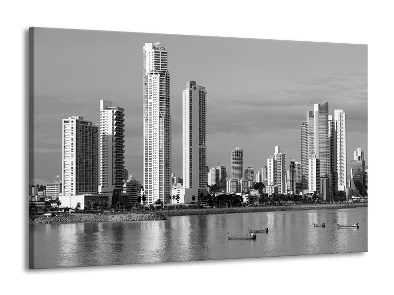 Canvas schilderij Steden | Grijs, Zwart | 140x90cm 1Luik