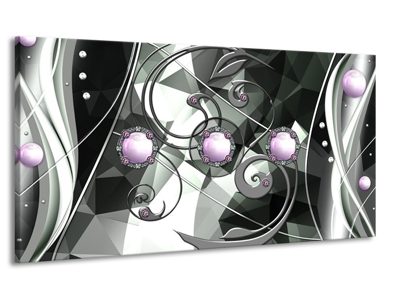 Canvas schilderij Modern | Paars, Grijs, Wit | 170x90cm 1Luik