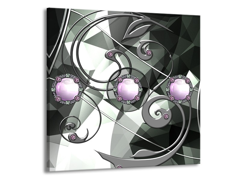 Canvas schilderij Modern | Paars, Grijs, Wit | 50x50cm 1Luik