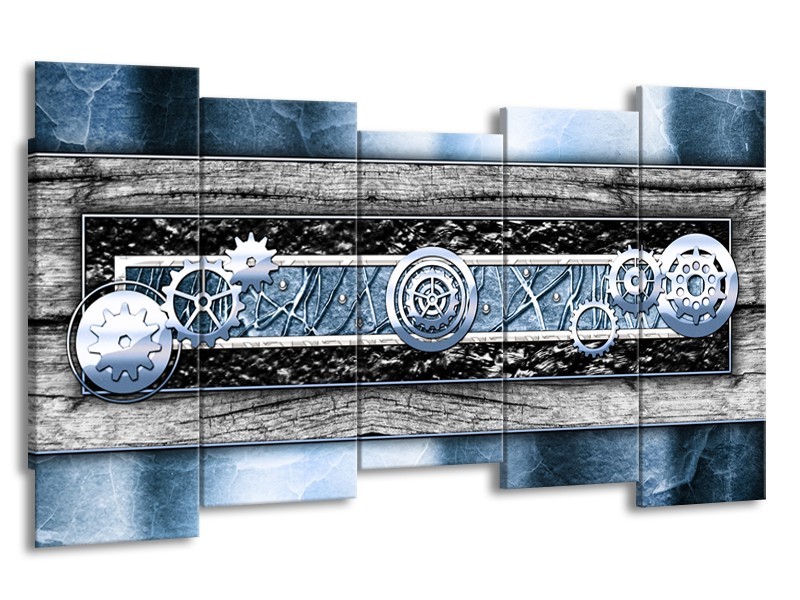 Glas schilderij Modern | Blauw, Grijs | 150x80cm 5Luik