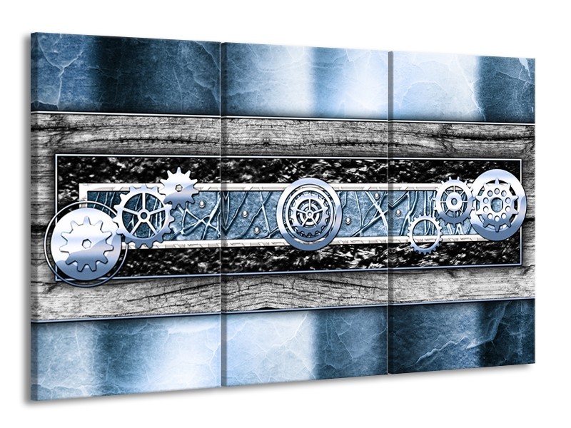 Glas schilderij Modern | Blauw, Grijs | 165x100cm 3Luik