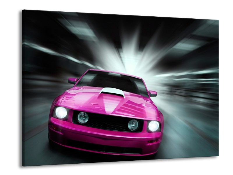 Glas schilderij Mustang | Paars, Roze, Grijs | 100x70cm 1Luik