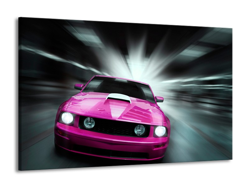 Canvas schilderij Mustang | Paars, Roze, Grijs | 140x90cm 1Luik