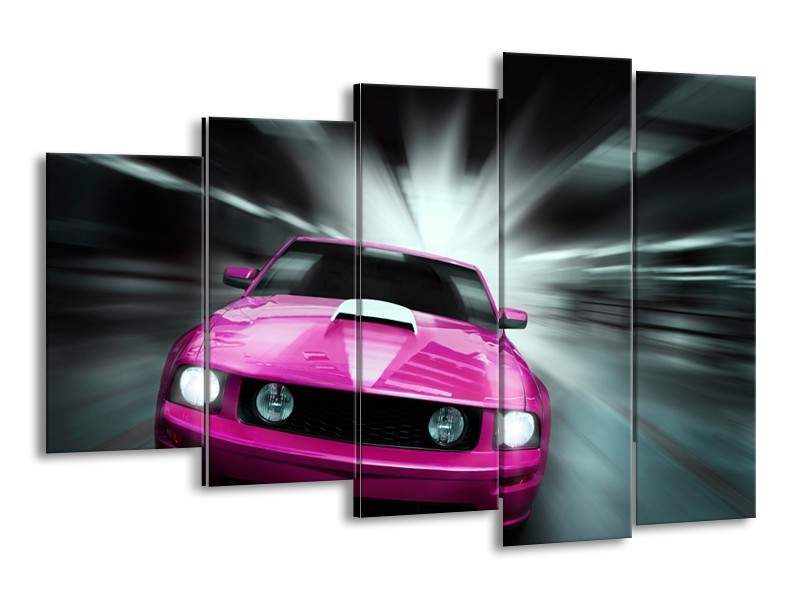 Glas schilderij Mustang | Paars, Roze, Grijs | 150x100cm 5Luik