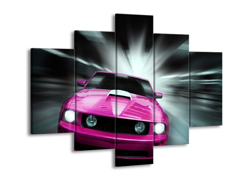 Glas schilderij Mustang | Paars, Roze, Grijs | 150x105cm 5Luik