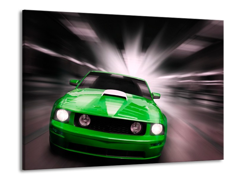 Glas schilderij Mustang | Groen, Grijs | 100x70cm 1Luik