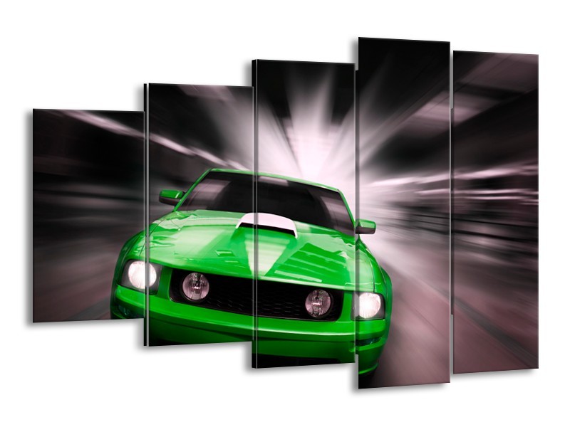Glas schilderij Mustang | Groen, Grijs | 150x100cm 5Luik