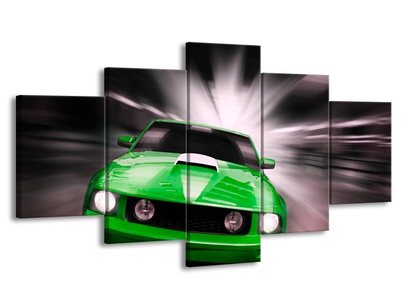 Glas schilderij Mustang | Groen, Grijs | 150x80cm 5Luik