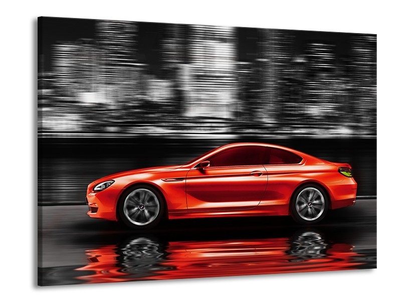 Glas schilderij Auto | Rood, Grijs | 100x70cm 1Luik