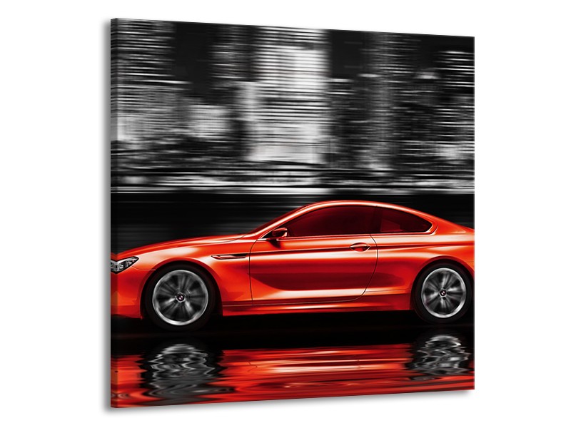 Glas schilderij Auto | Rood, Grijs | 50x50cm 1Luik