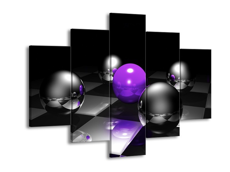 Canvas schilderij Modern | Paars, Grijs | 150x105cm 5Luik
