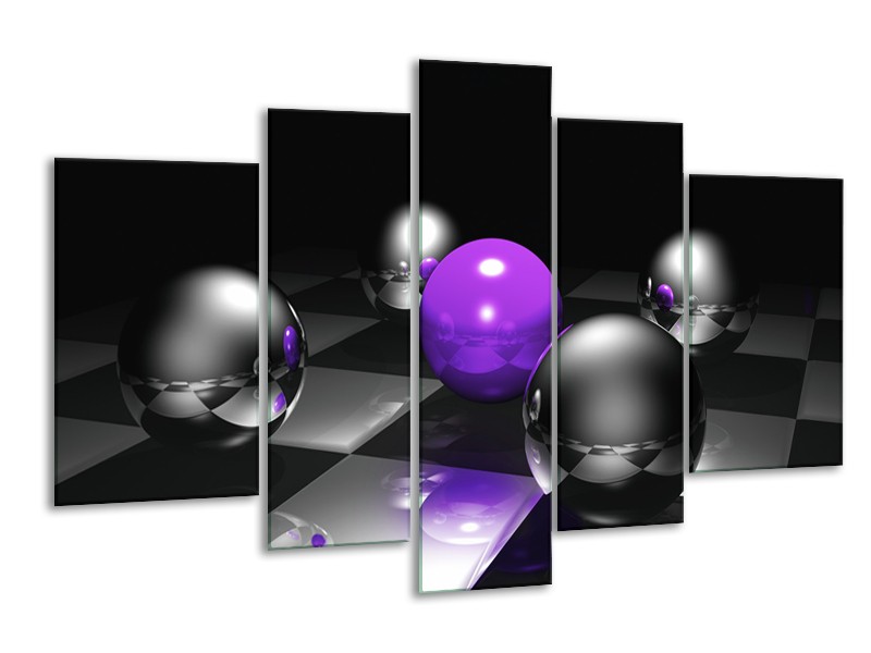 Canvas schilderij Modern | Paars, Grijs | 170x100cm 5Luik