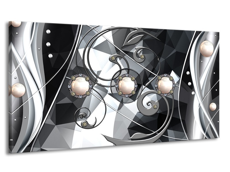 Canvas schilderij Modern | Crème, Grijs | 170x90cm 1Luik