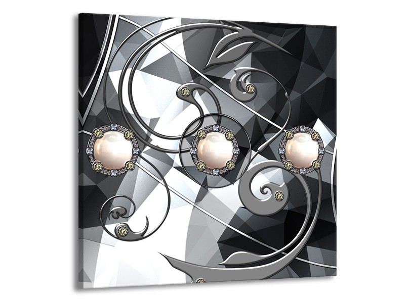 Canvas schilderij Modern | Crème, Grijs | 50x50cm 1Luik