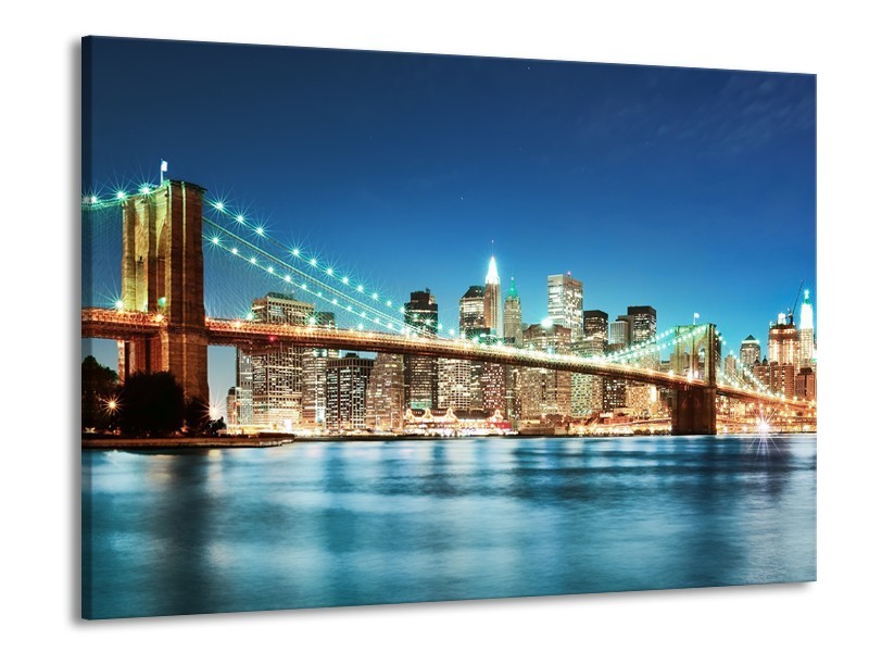 Glas schilderij Brug | Blauw, Bruin | 100x70cm 1Luik