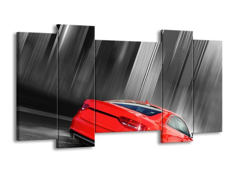 Glas schilderij Auto | Rood, Grijs | 120x65cm 5Luik
