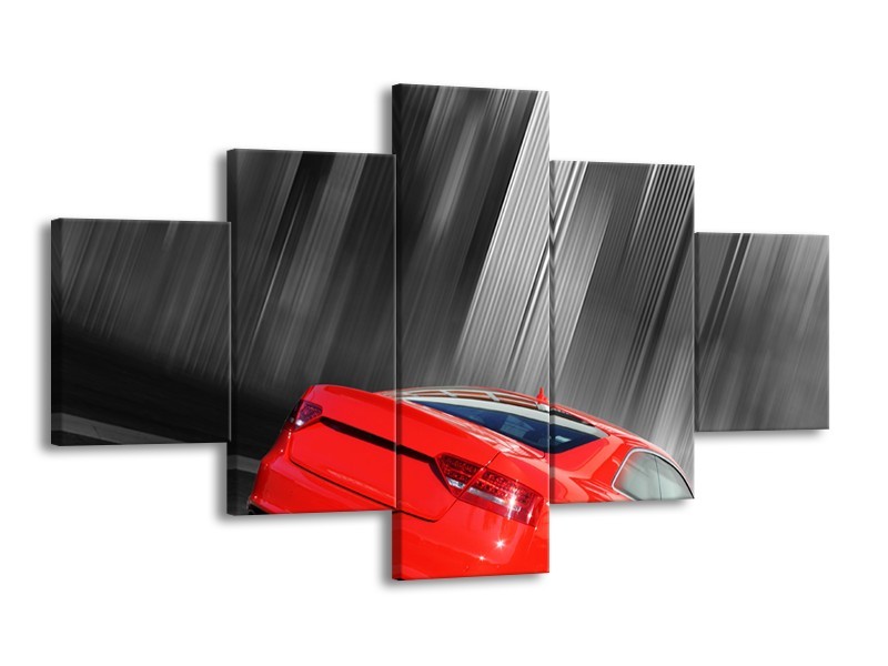 Glas schilderij Auto | Rood, Grijs | 125x70cm 5Luik