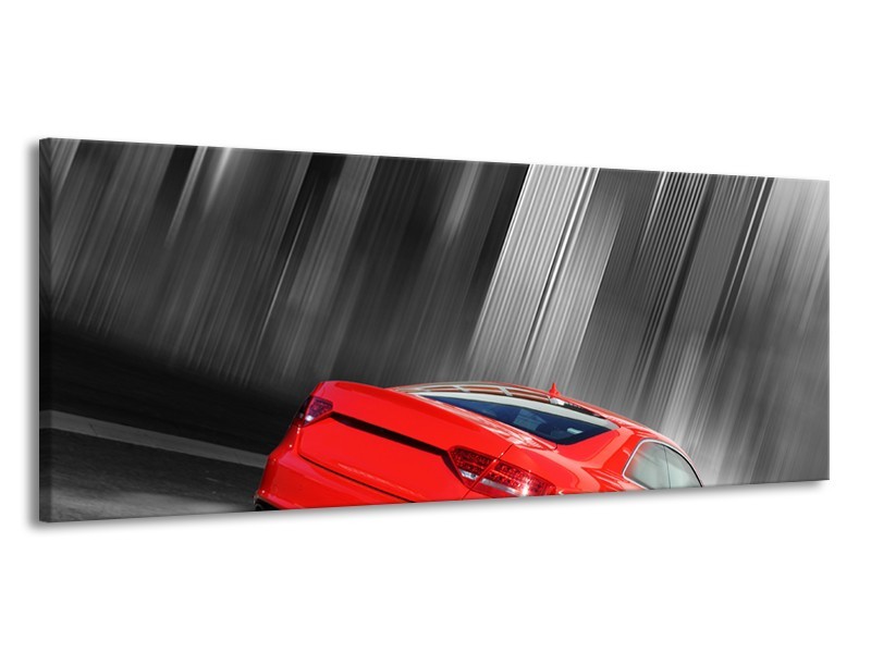 Glas schilderij Auto | Rood, Grijs | 145x58cm 1Luik