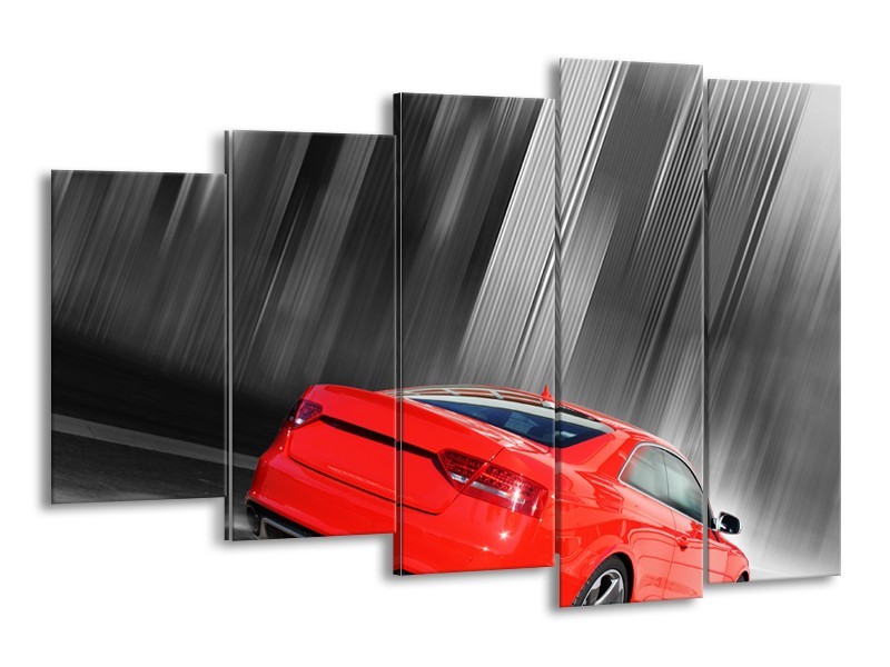 Glas schilderij Auto | Rood, Grijs | 150x100cm 5Luik
