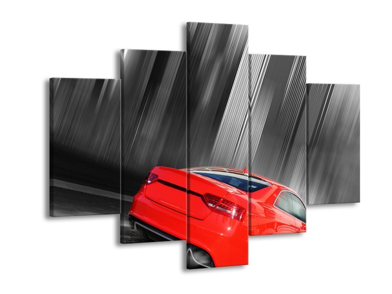 Glas schilderij Auto | Rood, Grijs | 150x105cm 5Luik