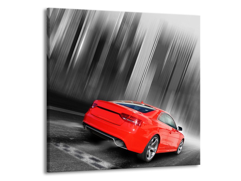 Glas schilderij Auto | Rood, Grijs | 50x50cm 1Luik