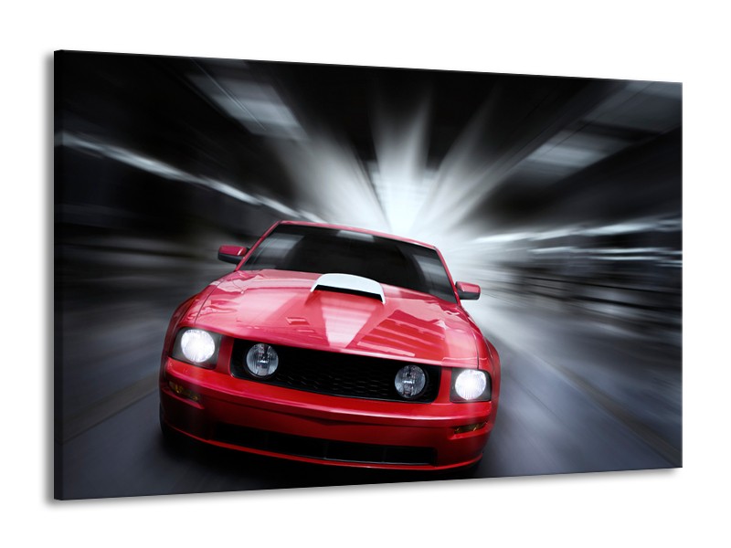 Glas schilderij Mustang | Rood, Grijs | 140x90cm 1Luik