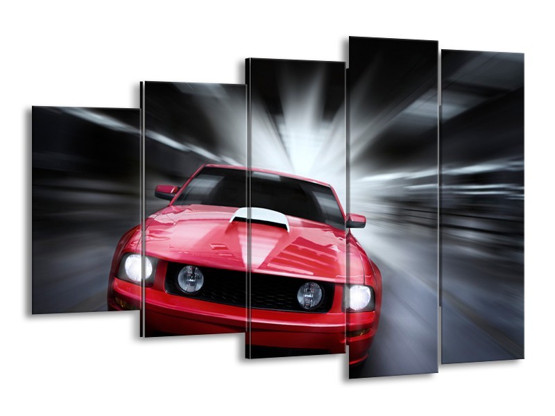 Glas schilderij Mustang | Rood, Grijs | 150x100cm 5Luik