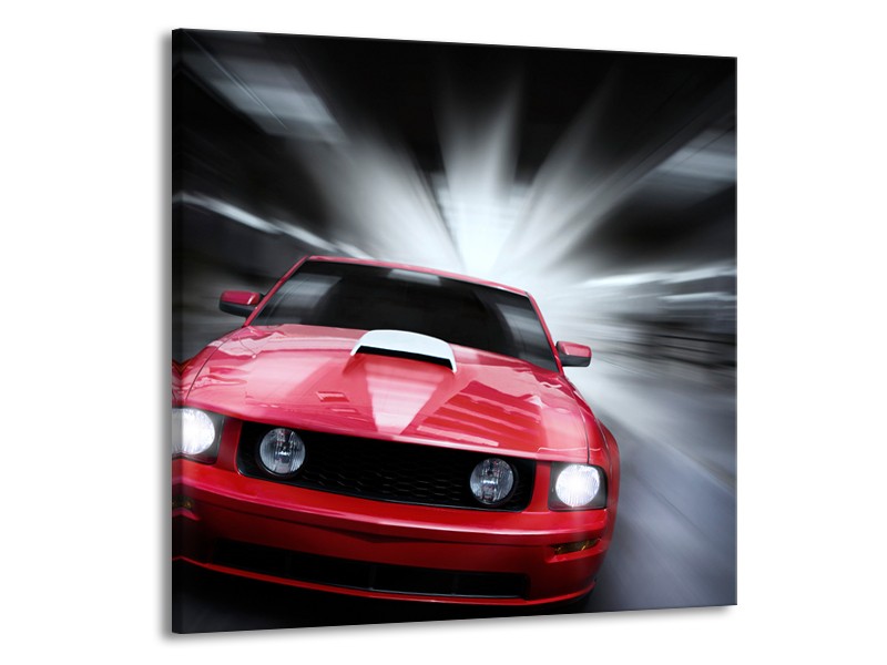 Glas schilderij Mustang | Rood, Grijs | 50x50cm 1Luik