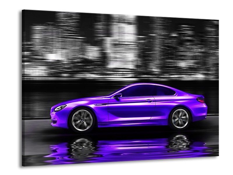 Glas schilderij Auto | Paars, Grijs, Zwart | 100x70cm 1Luik