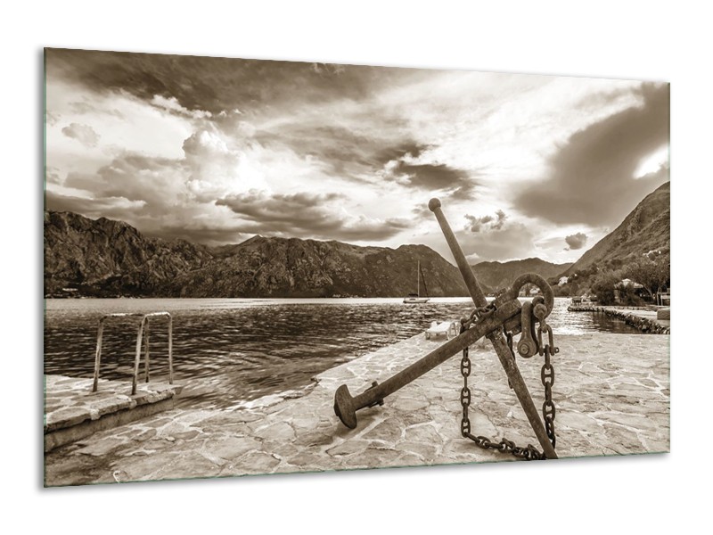 Glasschilderij Anker | Sepia | 120x70cm 1Luik