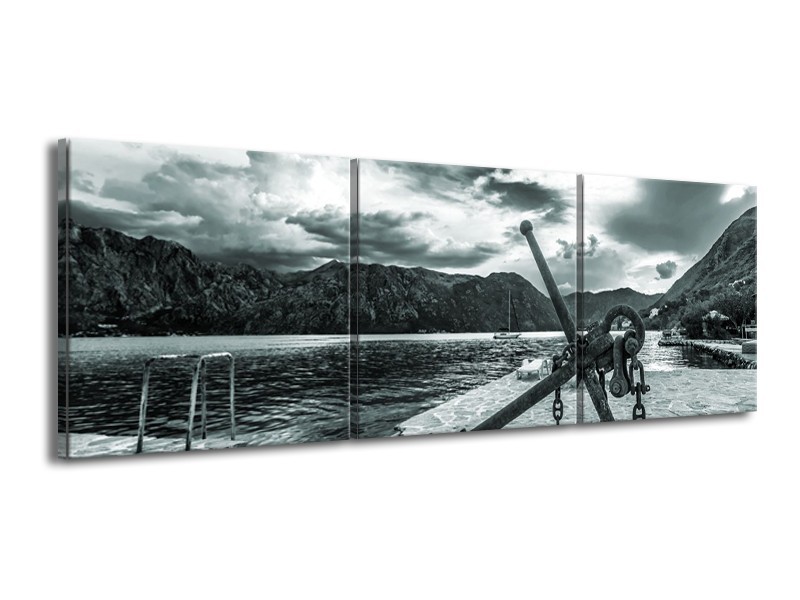 Glasschilderij Anker | Grijs, Groen | 150x50cm 3Luik