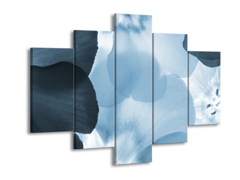 Glasschilderij Bloem | Blauw | 150x105cm 5Luik