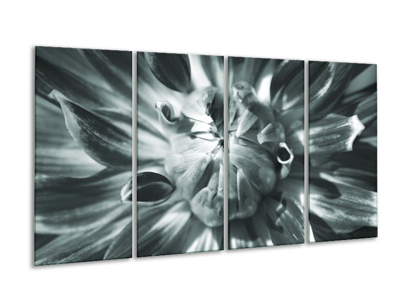 Glasschilderij Bloem | Grijs | 160x80cm 4Luik