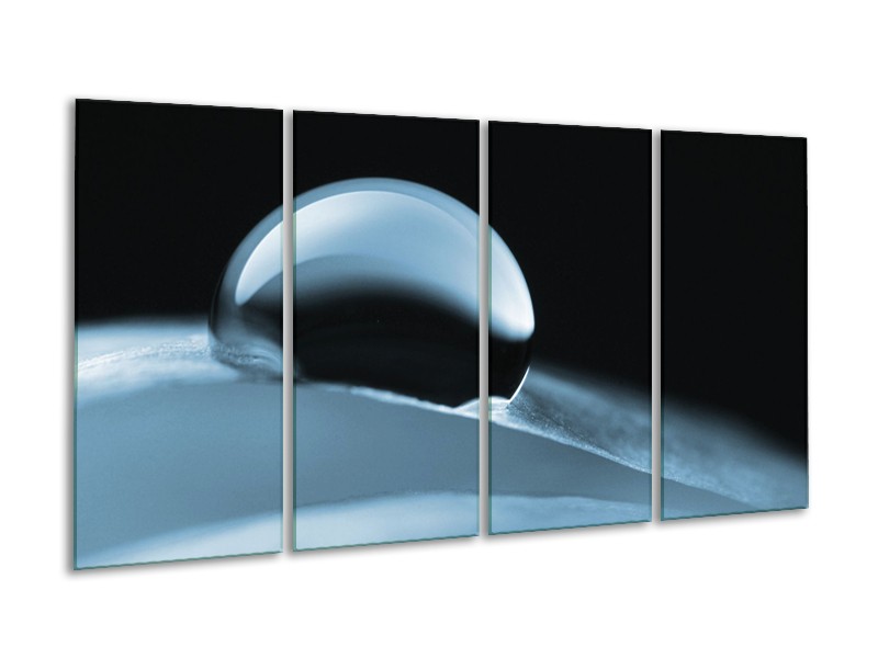 Canvas Schilderij Macro | Blauw | 160x80cm 4Luik