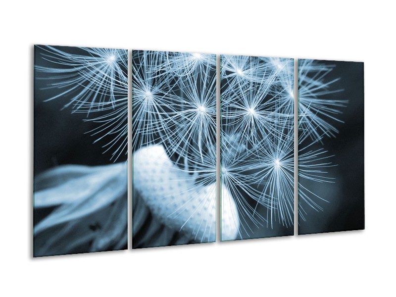 Glasschilderij Bloem | Blauw | 160x80cm 4Luik