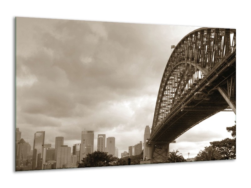 Canvas Schilderij Steden, Brug | Sepia | 120x70cm 1Luik