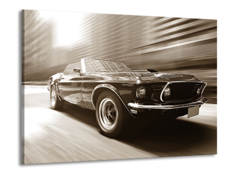 Canvas Schilderij Muziek, Mustang | Sepia | 100x70cm 1Luik