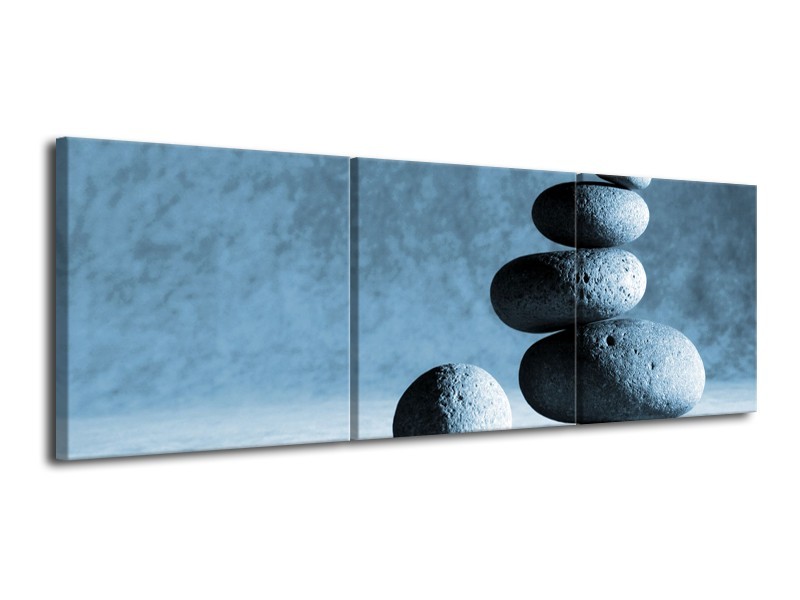 Glasschilderij Steden | Blauw | 120x40cm 3Luik