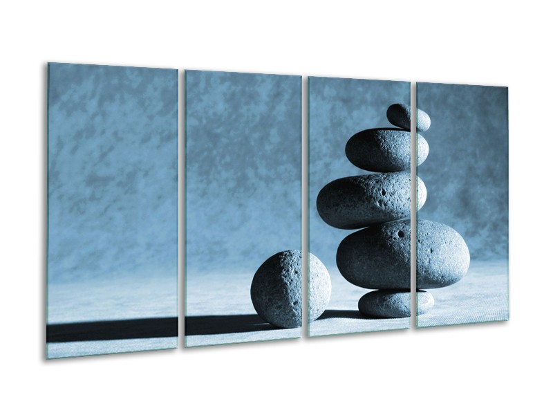 Glasschilderij Steden | Blauw | 160x80cm 4Luik