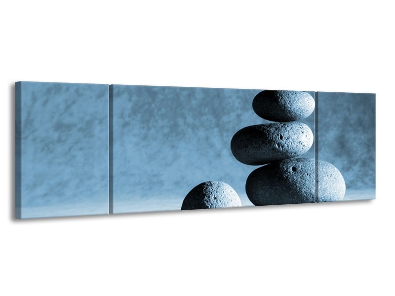 Glasschilderij Steden | Blauw | 170x50cm 3Luik