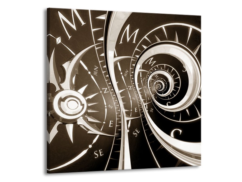 Canvas Schilderij Abstract | Sepia, Bruin | 50x50cm 1Luik